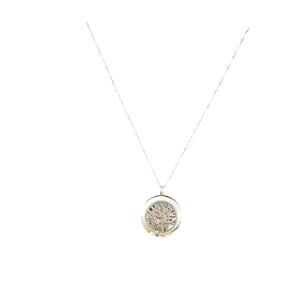 Tree of Life Silvertone Essential Oil Diffuser Locket Pendant Necklace Silver